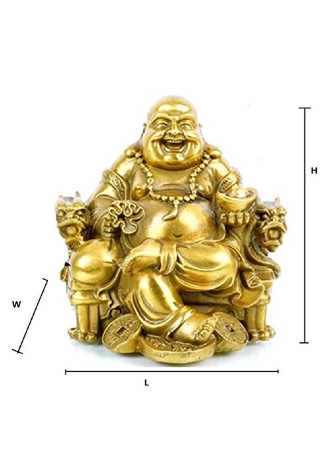 WEALTHCOMING Fengshui Decor Laughing Buddha Statue for Lucky & Happiness, God of Wealth Statue,Brass Buddhist Statues and Sculptures Home Decor Congratulatory Gifts (X-Large) - Image 4