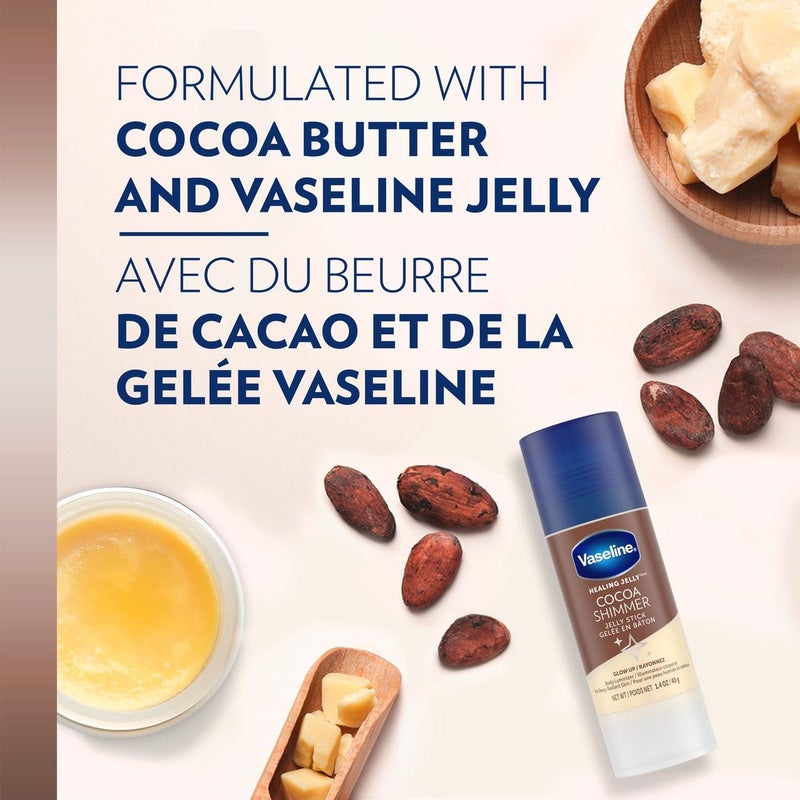 Vaseline Unilever Vaseline Cocoa Shimmer Jelly Stick GLOW UP Body Luminizer For Dewy Radiant Skin 1.4 oz - 3 Count - Image 5