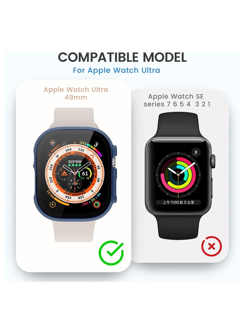 [2 Pack] for Apple Watch Ultra Case 49mm, Apple Watch Ultra 49mm Case with Tempered Glass Film & Hard PC & All-Aroud Shockproof Protective & Ultra-Thin Bumper Cover - Image 2