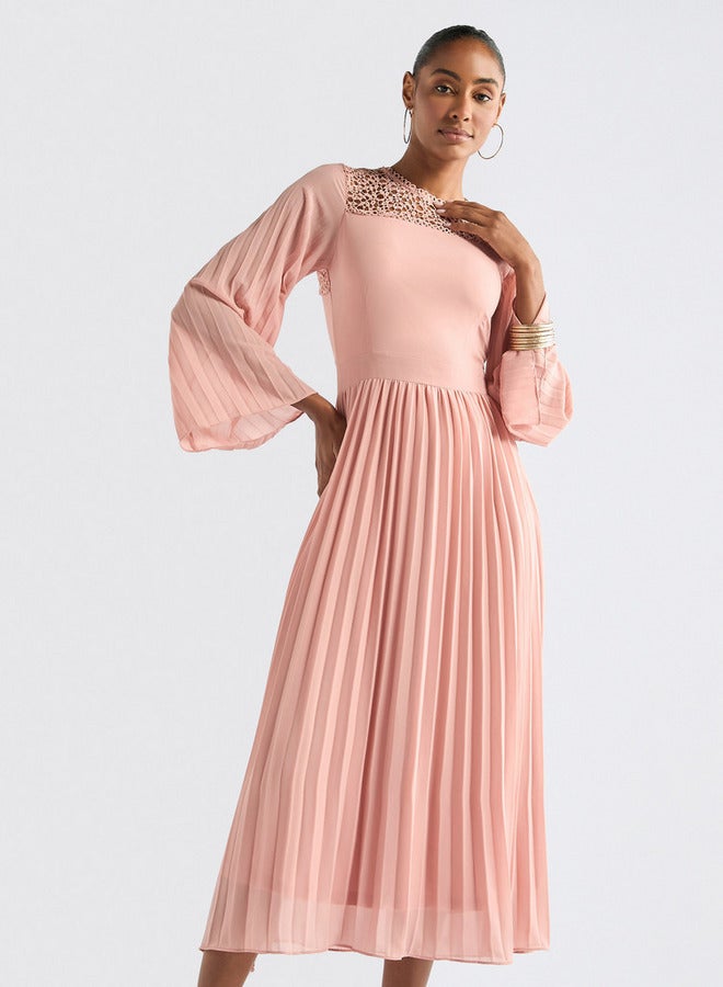 Splash FAV Pleated Chiffon Dress - Image 1