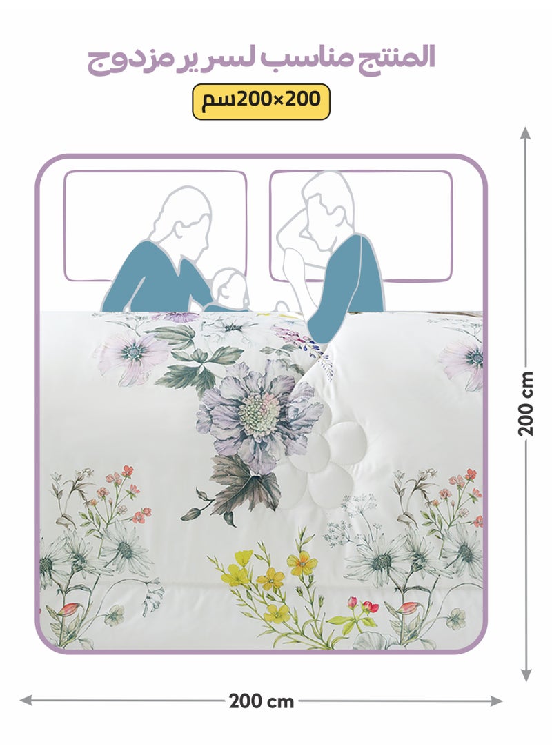 دوناتيلا طقم مفرش سرير كامل 6 قطع مقاس مزدوج 240×260 سم , مايكروفايبر ناعم , تطريز مشجر انيق يناسب سرير 200×200سم - Image 3