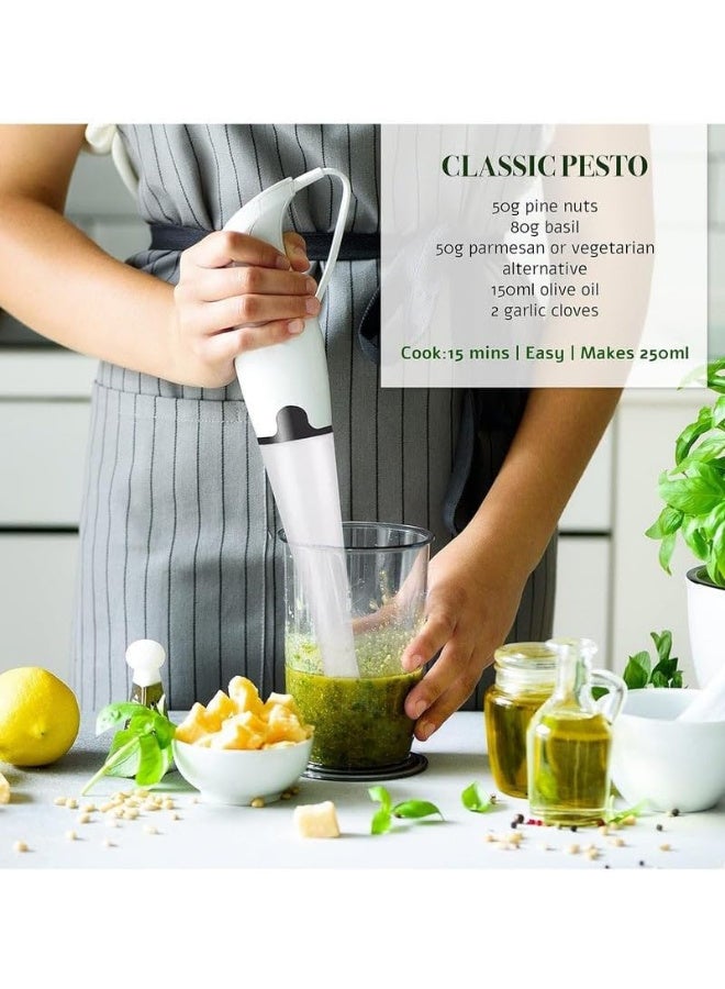 Denx Stick Blender DX2012 (400W, Stainless Steel Blades, Portable Handheld Electric Mixer, Ergonomic Grip, Low Noise, Easy Clean, White) – For Soups, Smoothies, Sauces, Baby Food - Image 2