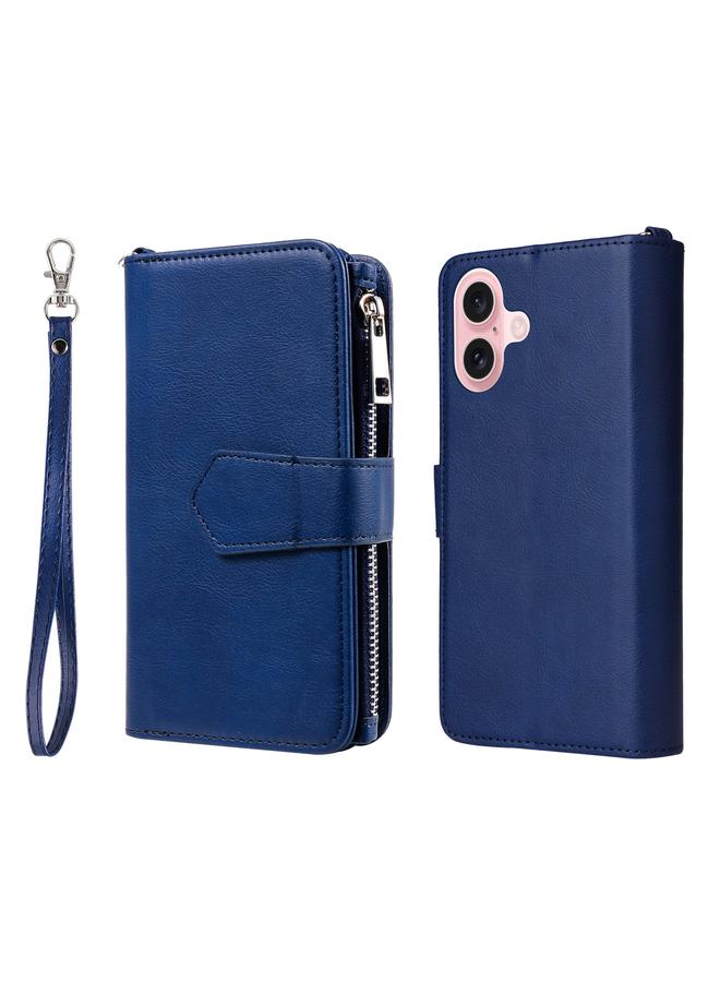 اس-توب جراب لهاتف iPhone 16 بلون سادة 2 في 1 جراب هاتف مضاد للصدمات بسحاب - Image 1