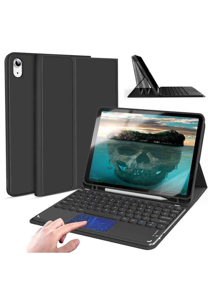 iPad Air 5th 4th Generation Case with Keyboard 10.9 Inch Slim Smart Folio Keyboard Cover with Pencil Holder for iPad Air 5th Gen 2022 Air 4th Gen 2020 Detachable Wireless Keyboard Black  - Image 1