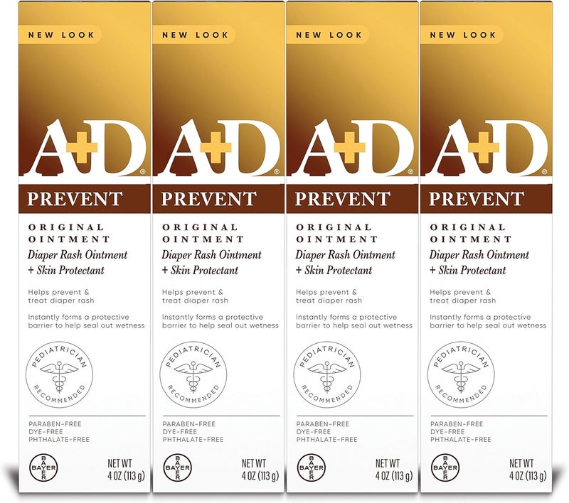A + D مرهم A+D الأصلي لالتهاب الحفاضات - أنبوب 4 أونصات (عبوة من 4) - Image 1