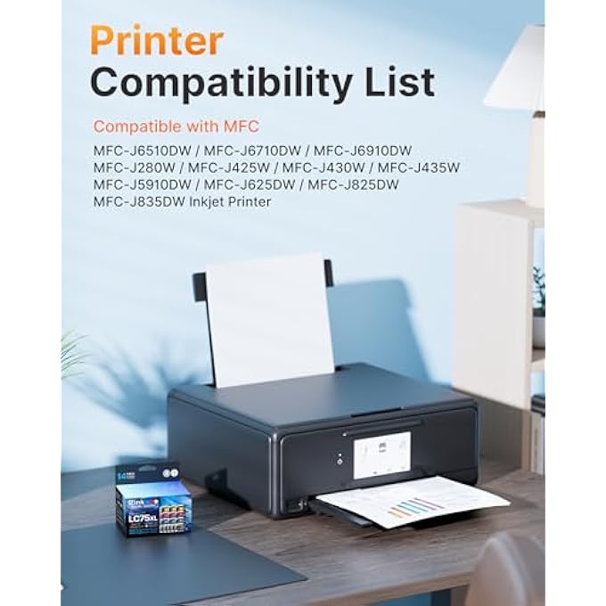 (TM) COMPATIBLE INK CARTRIDGE REPLACEMENT FOR BROTHER LC75 LC71 LC79 XL TO USE WITH MFC-J6510DW MFC-J6710DW MFC-J6910DW MFC-J280W MFC-J425W (5 BLACK, 3 CYAN, 3 MAGENTA, 3 YELLOW) 14 PACK - Image 2