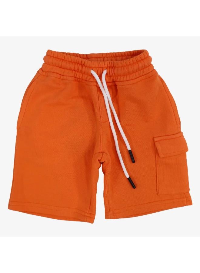 Boys Cotton Shorts – Orange - Image 1