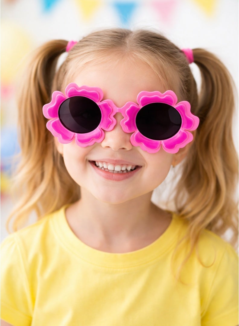 Party Time Flower Party Glasses for Kids Pink 1 Pc - Image 2