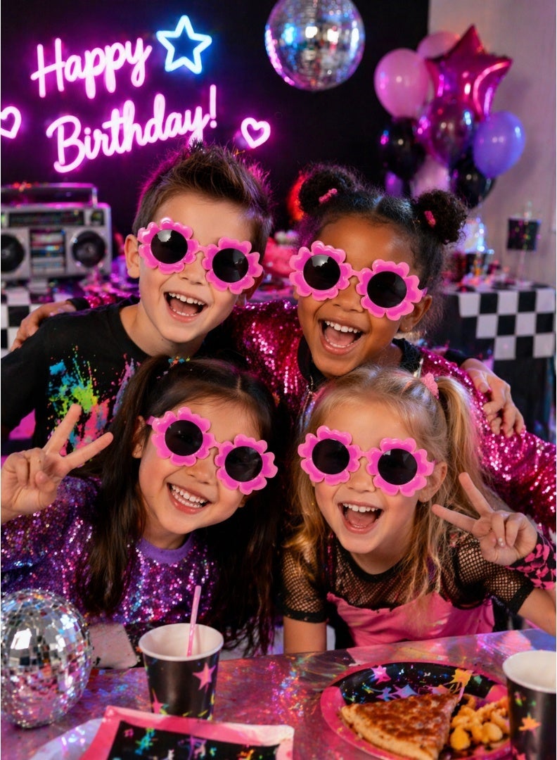 Party Time Flower Party Glasses for Kids Pink 1 Pc - Image 5