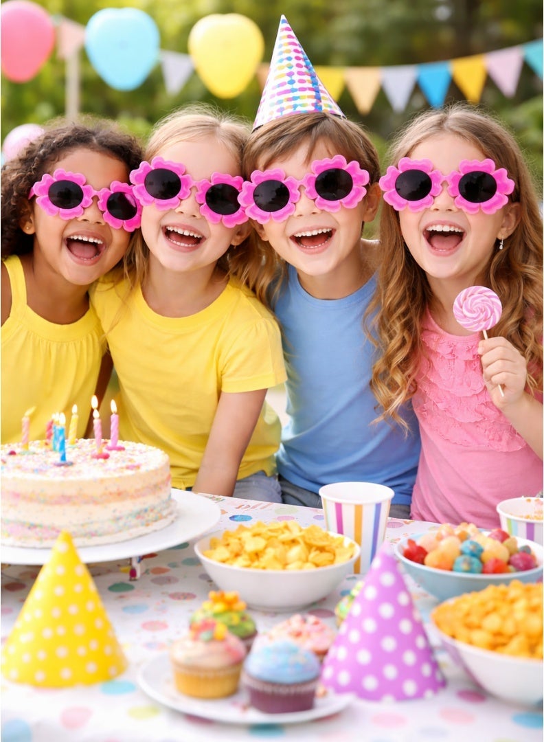 Party Time Flower Party Glasses for Kids Pink 1 Pc - Image 3
