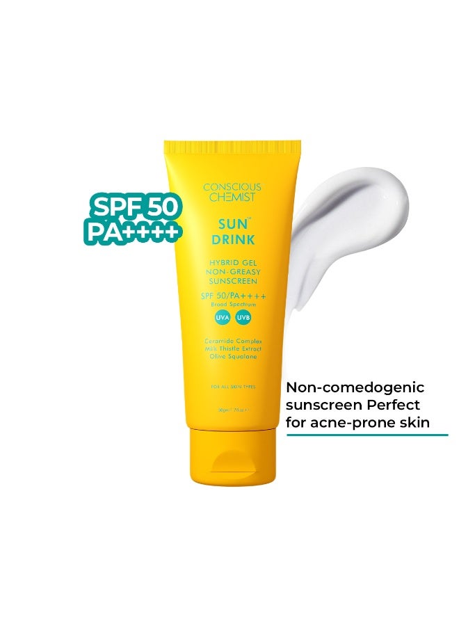 Conscious Chemist Dewy Ceramide Sunscreen SPF 50 PA++++ - Sun Drink | 50g - Image 1