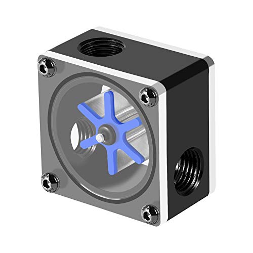 Wendry PC Water Meter Indicator, G1/4 Thread Computer Water Cooling Meter, 6 Impeller 3 Ways Meter Indicator for PC Water Cooling System - Image 1