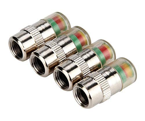 Selifaur - Car Tyre Pressure Monitor Valve Stem Caps Sensor Indicator (Silver) 4 Pcs Tyre Air Alert for - Safari - Image 3