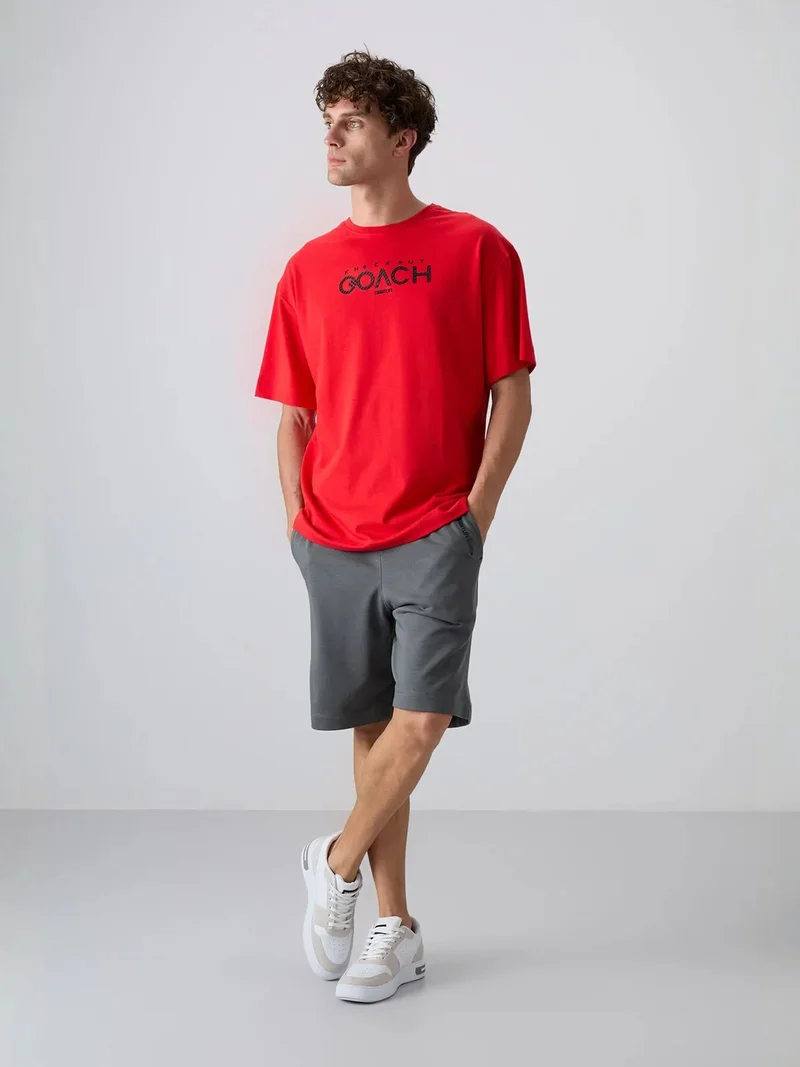 TOMMYLIFE TOMMY Oversized Logo Patch Crew Neck T-Shirt