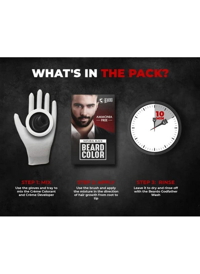 BEARDO Natural Black Beard Color For Men 60Ml With Godfather Beard Wash 100Ml (Pack Of 2) - Image 5