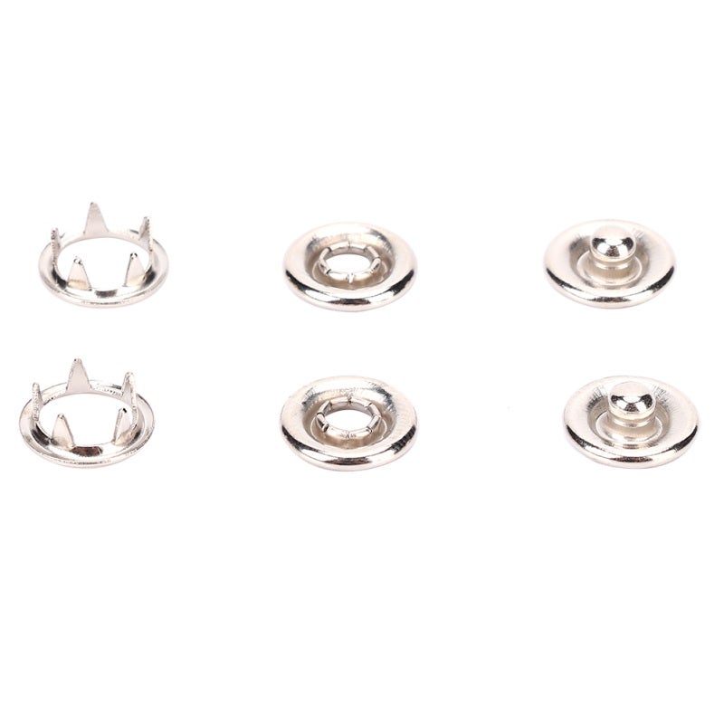 Hollow Snap Button: 50 Pcs Non-Toxic Eco-Friendly Silver - Anti-Loose Practical Design Infant Clothing Button for Baby Toddler Shirt Clothing Accessories - Image 2