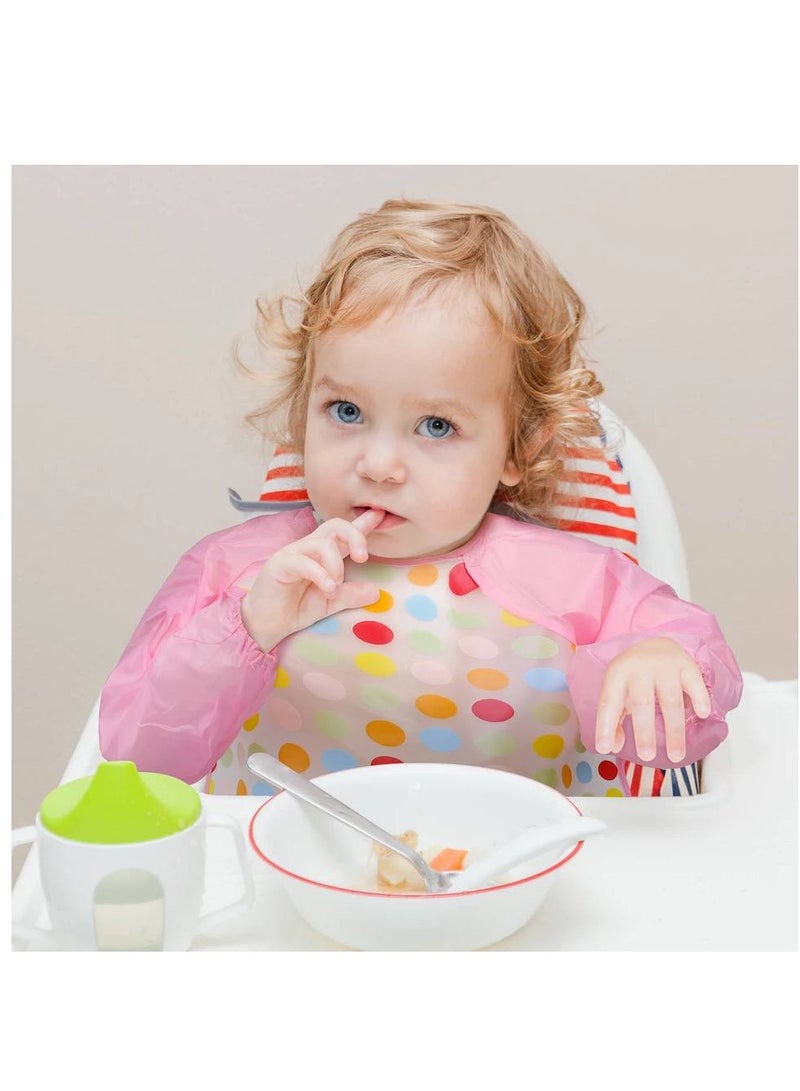 (4 waterproof childrens aprons  multiuse) Childrens bib  Childrens eating apron  Fullsleeve coloring and drawing apron  Different shapes and drawings that children love  Multicolored - Image 2