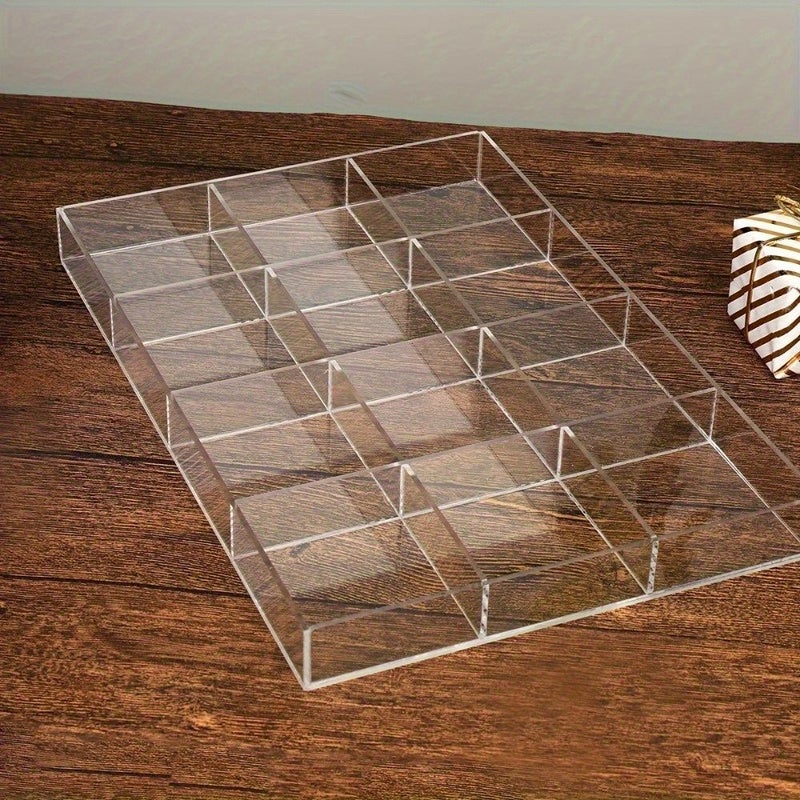 منظم مجوهرات أكريليك كبير مقسم 3×4 بأقسام نهاج مصقولة لتخزين البلاستيك - Image 2