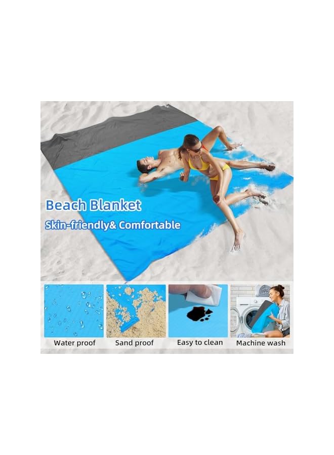 PROMASS Beach Tent Canopy Pop Up, Upf50 Lycra Sun Shade With Beach Blanket, Outdoor Anti-Wind Sun Shelter With Stability Poles, 3-5 Person 7X7 Ft Portable Sunshade For Beach Camping Fishing Backyard - Image 3