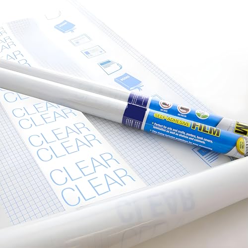 Bexter Clear Contact Paper Roll for Books – 17.5 in x 54 in | Self Adhesive Clear Laminate Book Cover Film | Easy Peel Protective Wrap for Books, Documents, Labels & More – 1 Roll - Image 1