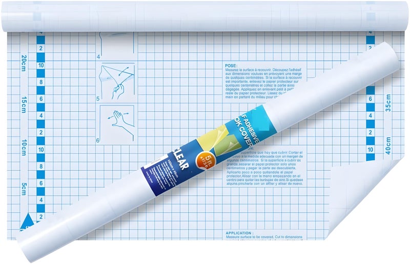 Bexter Clear Contact Paper Roll for Books – 17.5 in x 54 in | Self Adhesive Clear Laminate Book Cover Film | Easy Peel Protective Wrap for Books, Documents, Labels & More – 1 Roll - Image 2