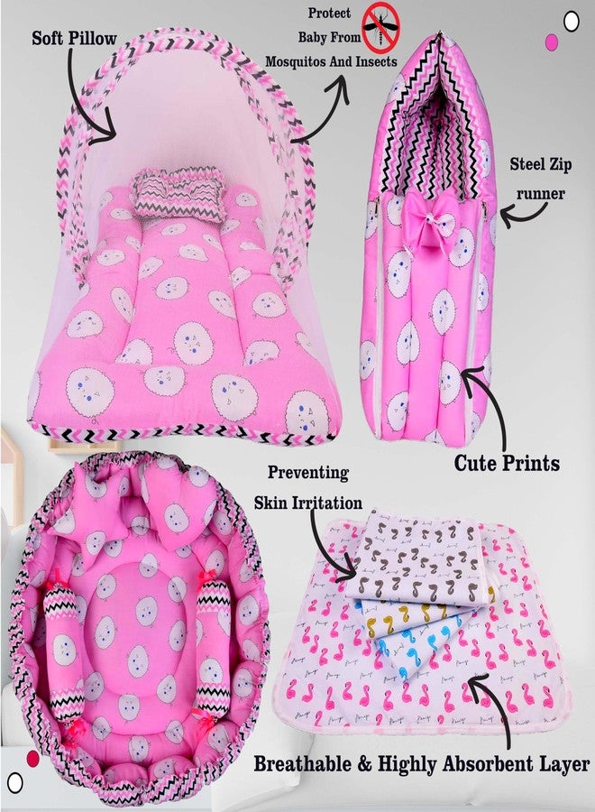 Kwitchy Baby Beds Combo Pack of Infants Bedding Gift Pack Set for Baby Boys and Baby Girls (4PCS Set) (Pink, 0-6 Months) - Image 2