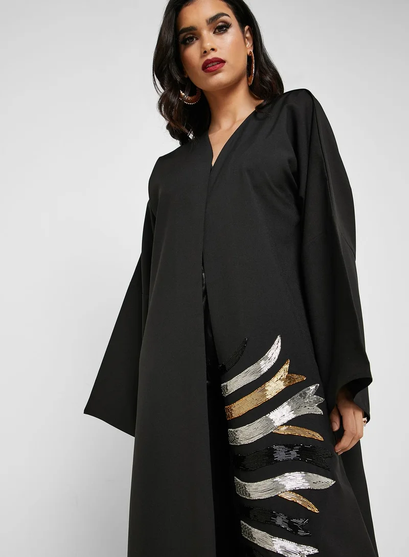 hayas closet Multicolor Embellished Abaya