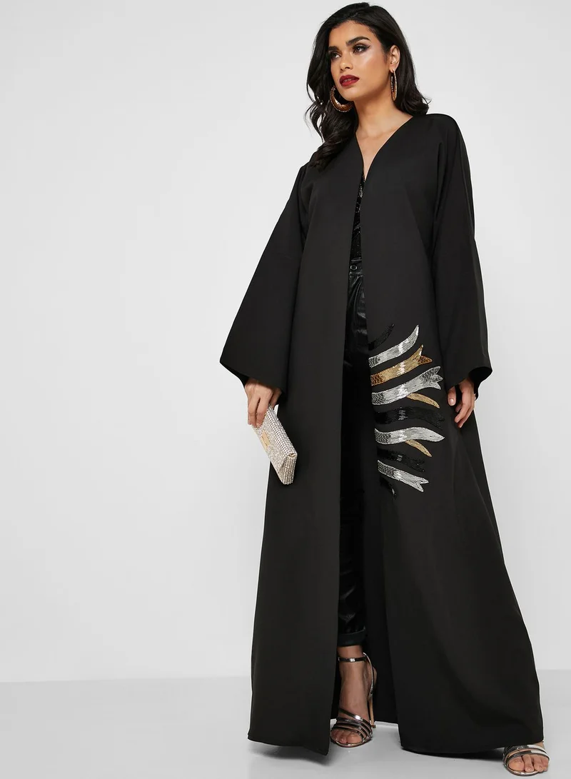 hayas closet Multicolor Embellished Abaya