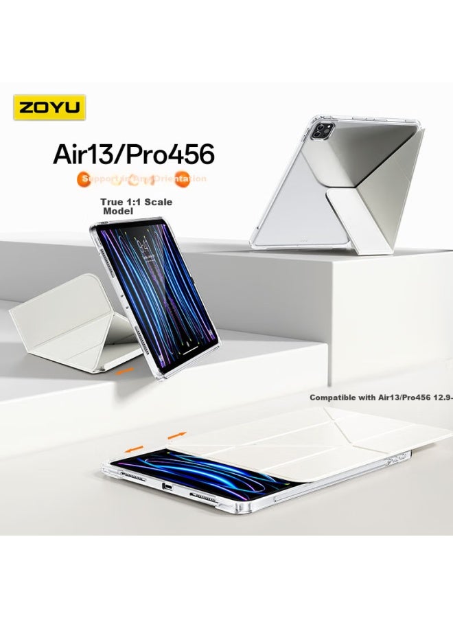 Zoyu Air13 Protective Case Slim No Pen Slot Horizontal And Vertical Universal Pro456 12.9-inch Ipad Case Cream White - Image 1