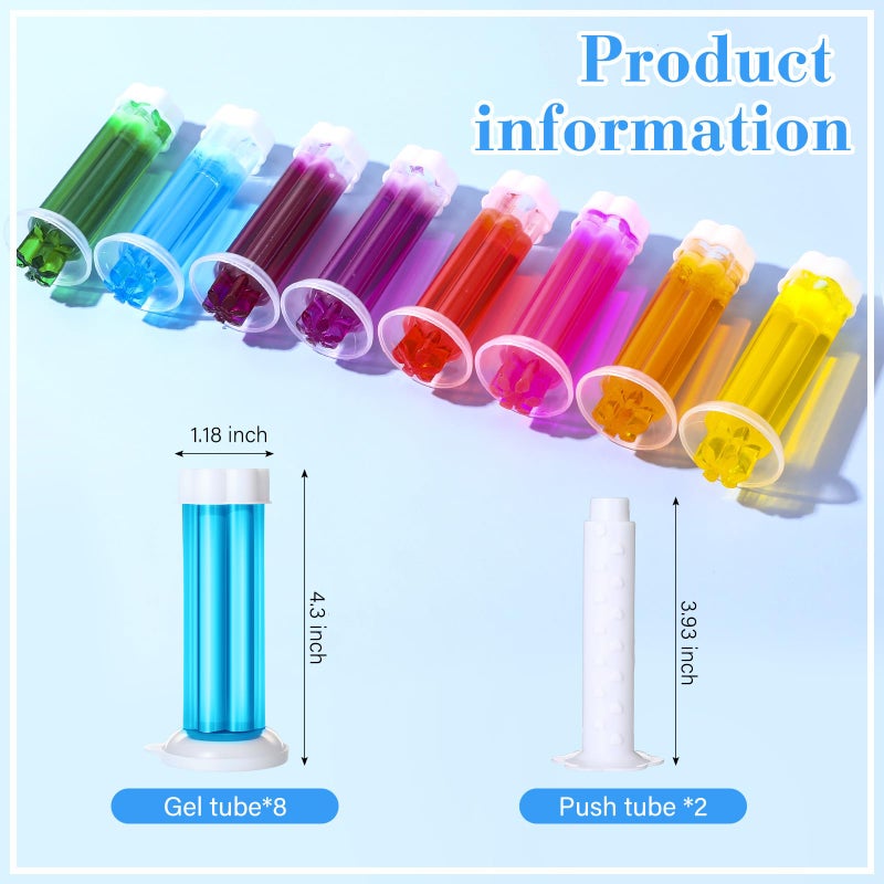 Heigble 8 Pcs Toilet Gels 112 Count 8 Kinds Flower Stamp Bowl Gel Scent Toilet Stain Removal Cleaner Air Freshener Flower Stamps Pack For Bathtubs Bathroom - Image 2