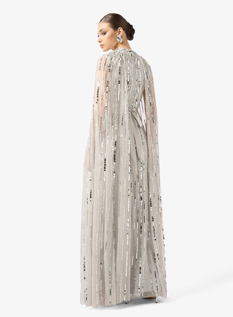 Amelia Rose drape sleeve sequin maxi dress - Image 2