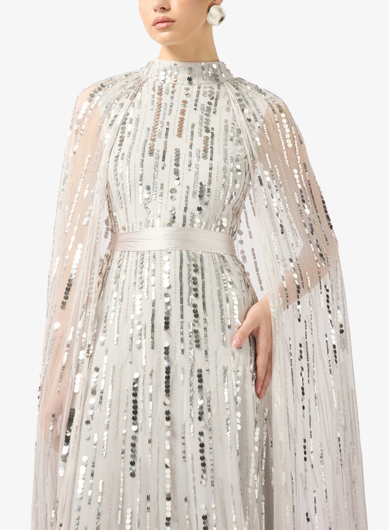 Amelia Rose drape sleeve sequin maxi dress - Image 3