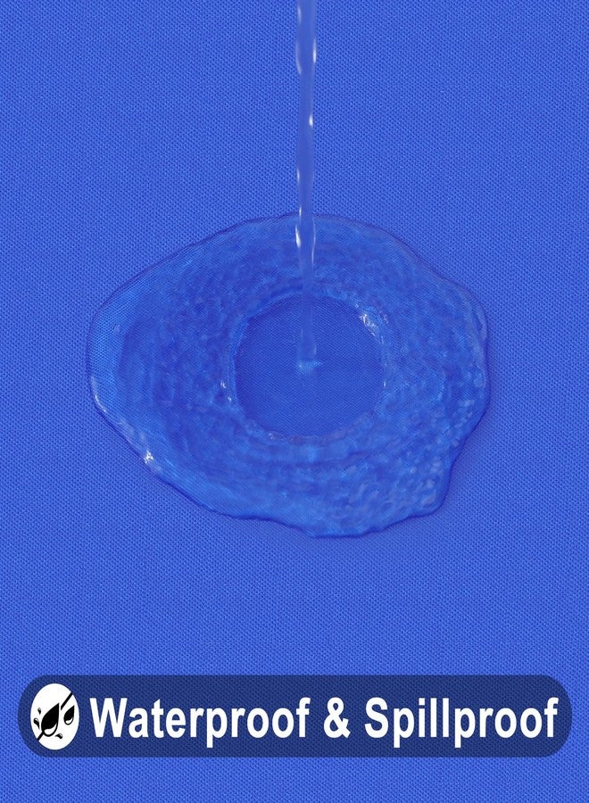 smiry مفرش طاولة مستطيل سمييري، مفرش طاولة فينيل مدعوم بالفانيلا مرن لطاولات قابلة للطي بطول 6 أقدام، أغطية طاولات مقاومة للماء وسهلة التنظيف للاستخدام الداخلي والخارجي، للنزهات والتخييم (أزرق، 30"x72") - Image 3