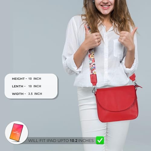 Ozora Genuine Leather Shoulder Crossbody Purse For Women with Adjustable Strap, Mobile Pocket & Outside & Inside Zipper (Red NDM W3) - Image 2