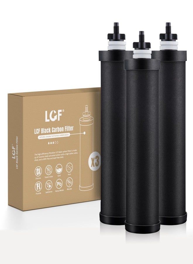 LCF 𝐒𝐢𝐥𝐯𝐞𝐫 𝐈𝐨𝐧𝐬 Enhanced Black Carbon Filters, for Berkey® BB9-2® Black Filters, Berkey® Gravity Water Filter System and Waterdrop King Tank Series(Pack of 3) - Image 1