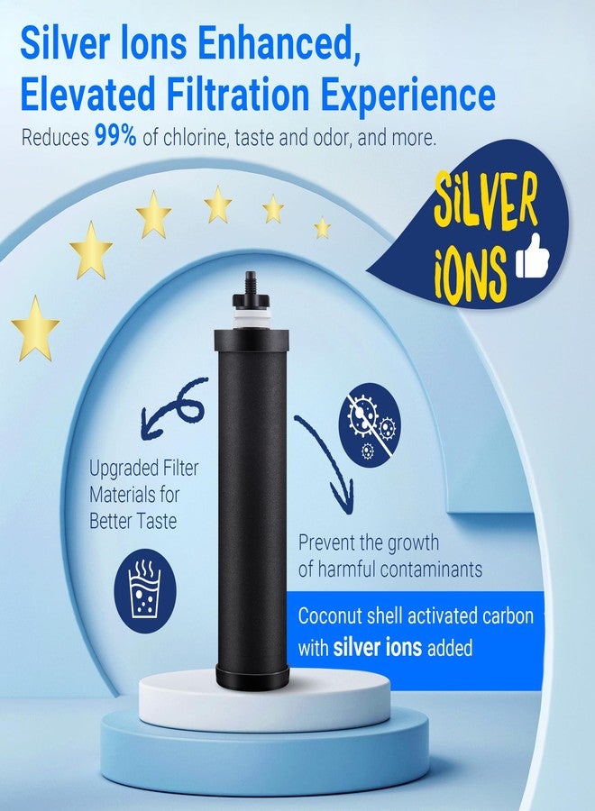 LCF 𝐒𝐢𝐥𝐯𝐞𝐫 𝐈𝐨𝐧𝐬 Enhanced Black Carbon Filters, for Berkey® BB9-2® Black Filters, Berkey® Gravity Water Filter System and Waterdrop King Tank Series(Pack of 3) - Image 2