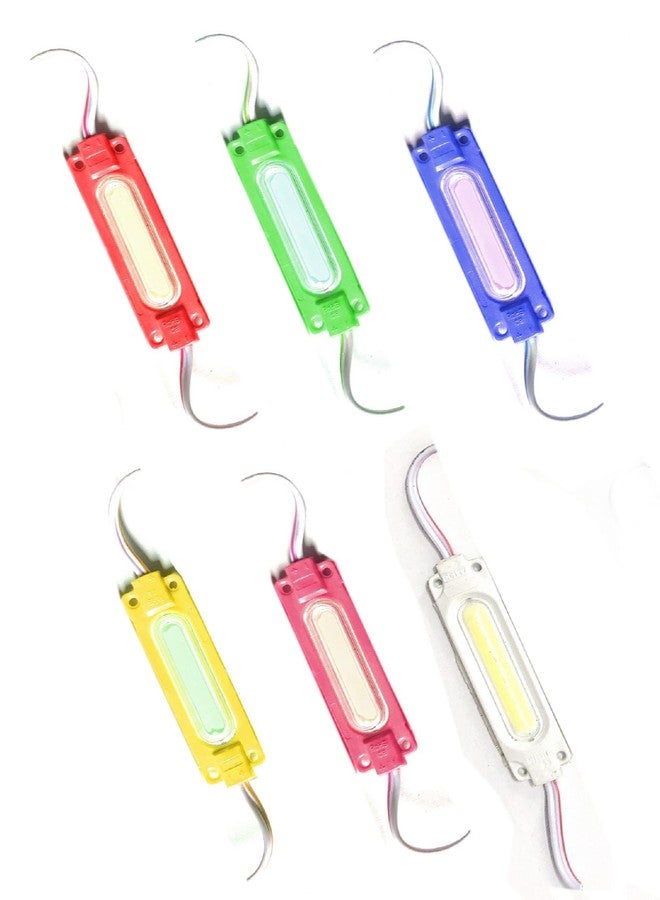 Wizzo (Pack of 6 Pieces DC 12V 2W Capsule Shape LED Module Diffused Light Lamp Multipurpose Use For Home, Temple Decoration DIY Projects, Hobby Kit (1 Piece Each Red Green Blue Yellow White Pink)