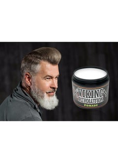 Viking Revolution Viking Revolution Hair Pomade for Men (New Formula) - Medium Hold and Matte Shine Free for Classic Look 4oz - Water Based & Easy to Wash Out  - Image 4