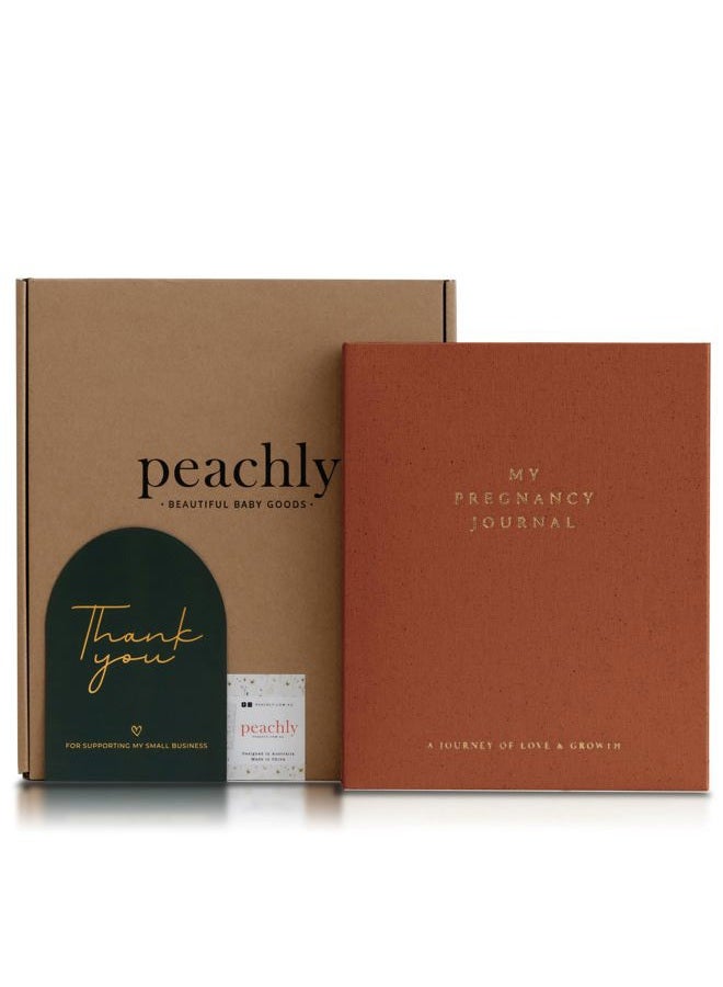 Peachly Pregnancy Journal - Linen Book To Capture Every Milestone Must Haves Baby Keepsake Journals For First Time Moms And Experienced (Rust) - Image 1