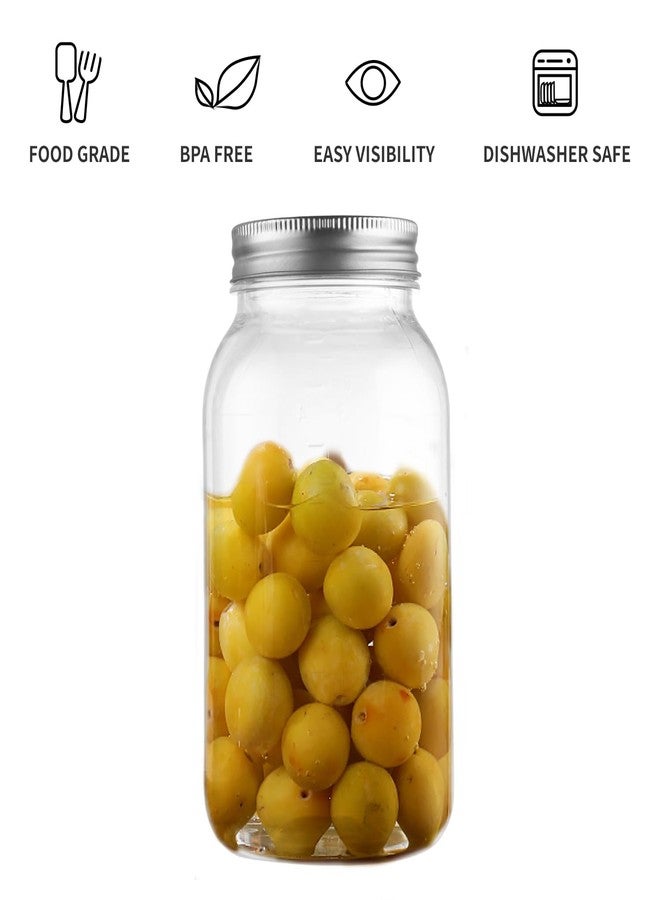 Novelinks 32 oz Plastic Storage Jars with Metal Lids - 12 Pack BPA-Free Clear Food Containers for Pantry, Spices, Snacks, Crafts - Airtight & Leak-Proof Reusable Jars for Kitchen and Home Use (Silver) - Image 5