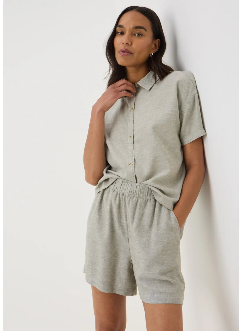 Matalan Sage Green Linen Blend Shorts