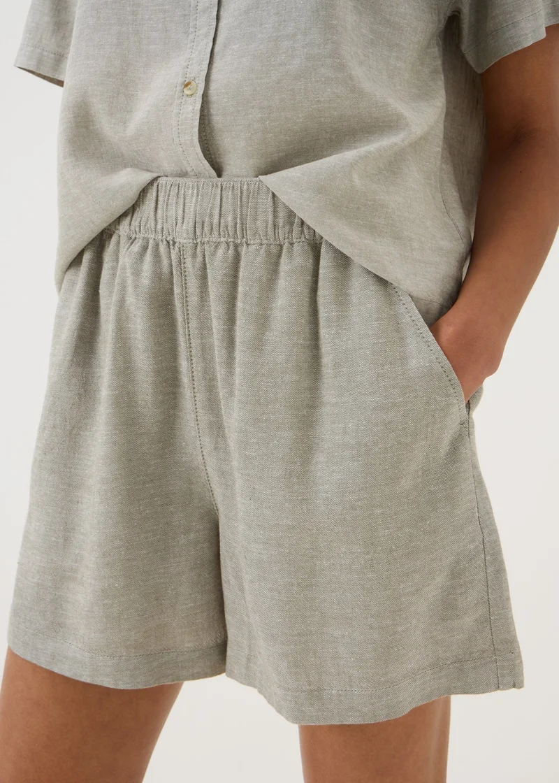 Matalan Sage Green Linen Blend Shorts