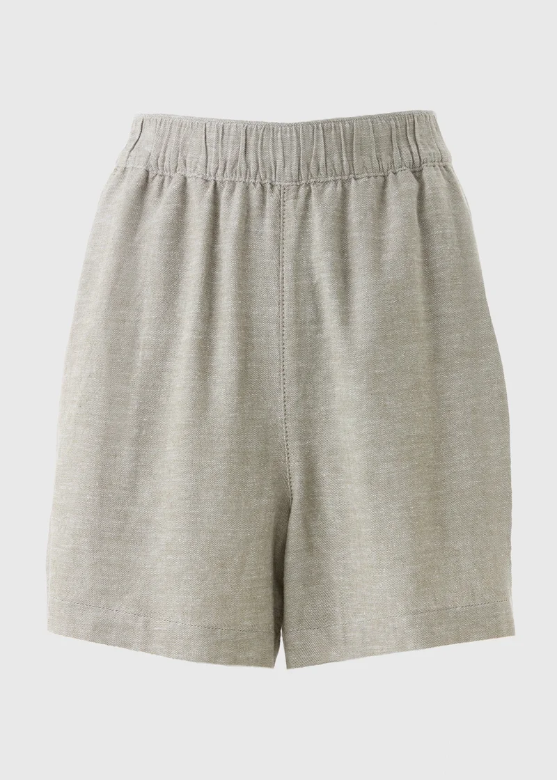 Matalan Sage Green Linen Blend Shorts