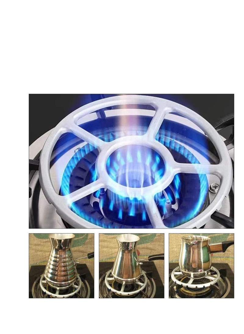 KASTWAVE - 2 Pcs Alloy Multi-Function Gas Ring Reducer Universal Hob Ceramic Pan Supports Alloy Multi-Function Trivets Stove Top Gas Ring Reducer for Cooker Heat Simmer Coffee Pots - Image 1