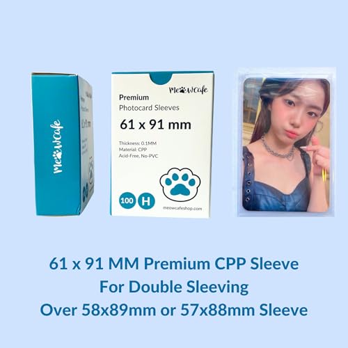 MEOWCAFE Premium CPP Card Sleeves in Box Design, Strong, Thick, High Clarity Kpop Photocard Sleeve, 100 Sleeves (58x89mm (120 Micron)) - Image 2