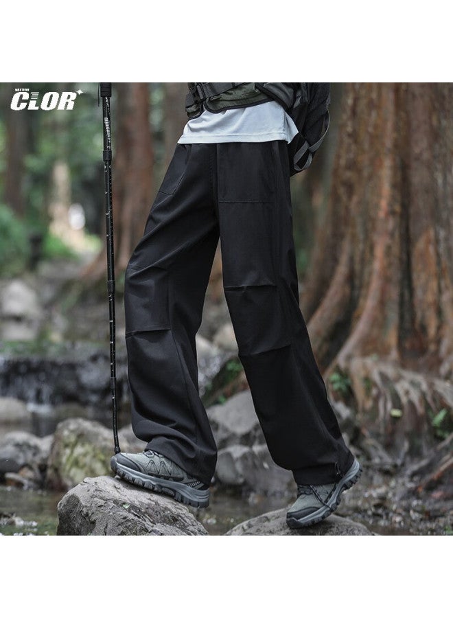 Clor Outdoor Work Pants For Men, Spring And Summer Windproof Thin Ice Silk Sports Hiking Casual Straight-leg Pants Cl52-1 Black S - Image 5