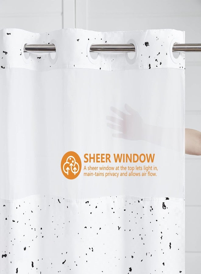 ميهوفوند ستارة حمام هالوين من MEHOFOND بدون خطافات مع بطانة قابلة للتركيب، ستارة حمام بتصميم خفاش بدون خطافات، ستارة حمام بتصميم خفاش أسود طائر، ديكور حمام مرعب للهالوين، ستارة من قماش البوليستر المقاوم للماء والقابل للغسل، مقاس 71 × 74 بوصة - Image 3