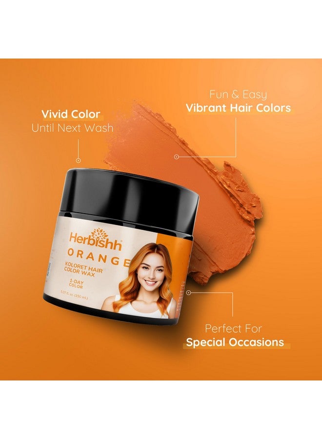 Herbishh Koloret Temporary Hair Color Wax, Orange Hair Dye, Instant Hair Color Wax Washable, Vegan Hair Color, Hair Paint Temporary Hair Dye, Diy Temporary Hair Color For Kids, Men & Women 5.07 Fl - Image 1