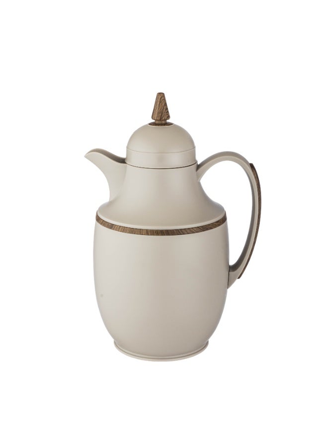 Host ☕ HOST Thermal Hospitality Thermos – Elegant light gray with wood accents | 1 liter capacity | Ideal for Arabic coffee and tea - Image 2