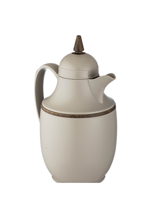 Host ☕ HOST Thermal Hospitality Thermos – Elegant light gray with wood accents | 1 liter capacity | Ideal for Arabic coffee and tea - Image 3